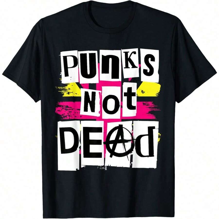 "Punks Not Dead" T-Shirt For Punk Rock Fans - White - View 1