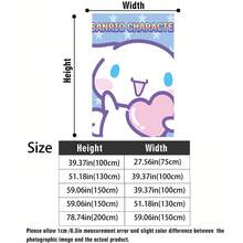 三麗鷗 Cinnamoroll 法蘭絨披毯，柔軟舒適的絨毛毛毯，印有可愛 Cinnamoroll 拿著粉紅色心形 & 藍色星星背景，適用於沙發、床鋪、客廳、臥室、辦公室、旅行、四季 - 顏色 1 - 查看 5