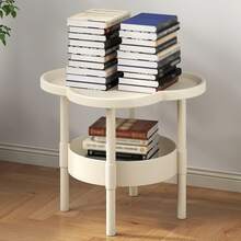 1pc Classic Fashion Storage Table, Double-Layer Design, Suitable For Bedside, Living Room Coffee Table, Office Storage Rack Or Creative Cream-Colored Modern Minimalist Side Table - Curved Anti-Collision Edge, Suitable For Kitchen, Bathroom, Bedroom Bedside Table Side Table - Multicolor - View 10