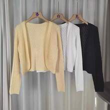 Women Lightweight Cardigans - Apricot - View 5