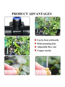 100FT Drip Irrigation Kit, Automatic Garden Watering System With Quick Connectors, 360 Bending Drippers Copper Misting Nozzles Greenhouse, Patio, Lawn Vegetable Garden. (30M) - A - View 4