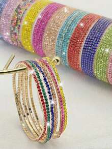5/10/30/100pcs/Set Random Color And Style Exquisite Versatile Bohemian Style Shiny Colorful Bracelet Set Suitable For Men And Women Beach Vacation Party Daily Wear Exquisite Graduation Season Back To School Season Birthday And Various Holiday Gifts - Multicolor - View 2