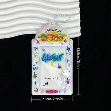 1pc Colorful Graffiti Photo Card Holder, Fun Rainbow Color Card Clip, K-Pop Album Attribute Card Holder, K-Pop Small Card Display, 3-Inch Photo Card Display, Idol Concert Support, IDOLME, PU Material, Suitable For 3-3.5 Inch Mini Photo Cards, Photo Cards, Idol Photo Cards, Trading Cards, Anime Game Card Collection, Keychain, Bag Pendant, Etc. - Card Cover - View 6