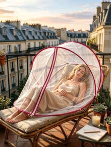 1pc Tool-Free Portable Mosquito Net, Featuring Foldable Mesh And Integrated Canopy Design. Easy To Assemble, Suitable For Indoor Bedroom, Outdoor Camping, Beach Leisure, Park Picnic And Backyard Mosquito Protection. - Multicolor - View 8