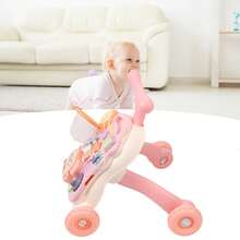 Baby Walker Detachable Piano Board Triangular Structure Play Panel Walk Learning Toy With Water Box Pink - Pink - View 11