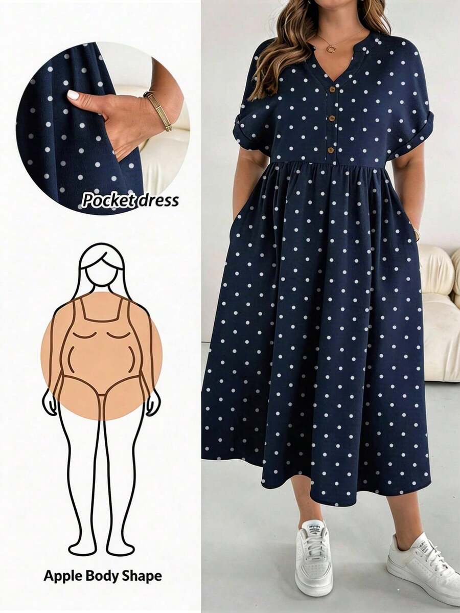 Vestido de talla con estampado de rayas azules - Azul marino - Ver 1