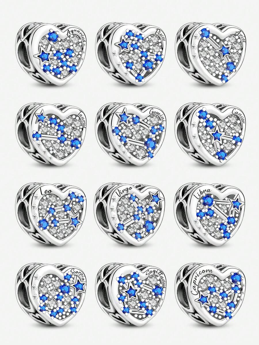 1 Set Mode Perlen Sternbild Serie, geeignet zum Herstellen von Damen Armbändern, DIY Schmuckzubehör, für den täglichen Gebrauch als Dekoration, auch geeignet für Mädchen - Herzförmige Konstellation - Übersicht 1
