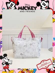1pc Disney Officially Licensed Mickey Mouse Pattern Handbag, Adjustable Shoulder Strap Crossbody Bag, Lightweight Tote Bag, Suitable For Girl/Girls/Teens/Fans, Suitable For Daily/Shopping/Outings/School/Travel - Multicolor - View 10