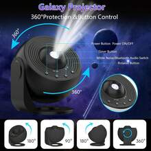 13-In-1 Galaxy Starry Sky Projector With Bluetooth Speaker, White Noise, 360° Rotating Starry Sky Light, Adjustable Ceiling Projection Lamp, Bedroom Decor Night Light, Ideal Gift - Galaxy Star Projector - View 7