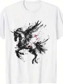 Camiseta con Retrato Abstracto de Artista - Verde militar - Ver 1