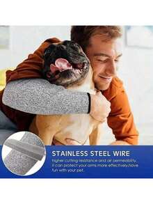 1/2pcs High Abrasion Resistant Cut-Proof HPPE Material Long Arm Breathable Cut Level 5 Thickened Protective Work Sleeve Covers, Arm Guards, Scratch Resistant, Welding Slag Resistant, Cut Resistant, Puncture Resistant, Arm Work Protection Safety - Grey - View 12