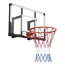 Wall Mount Basketball Hoop, 44-Inch PC Backboard Mounted Basketball Hoop Outdoor With Solid Steel, 0.08 Inch Thickened Backboard, Thickened Woven Nylon Basketballs Net, Indoor & Outdoor Use On-Site - 1 - View 4