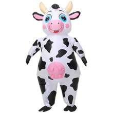 Inflatable Cow Costume For Women Man Aldult Cosplay Party Inflatable Full Body Cowcostume Blow Up Costumes Halloween Christmas, Carnival - Cow With Hair - View 1