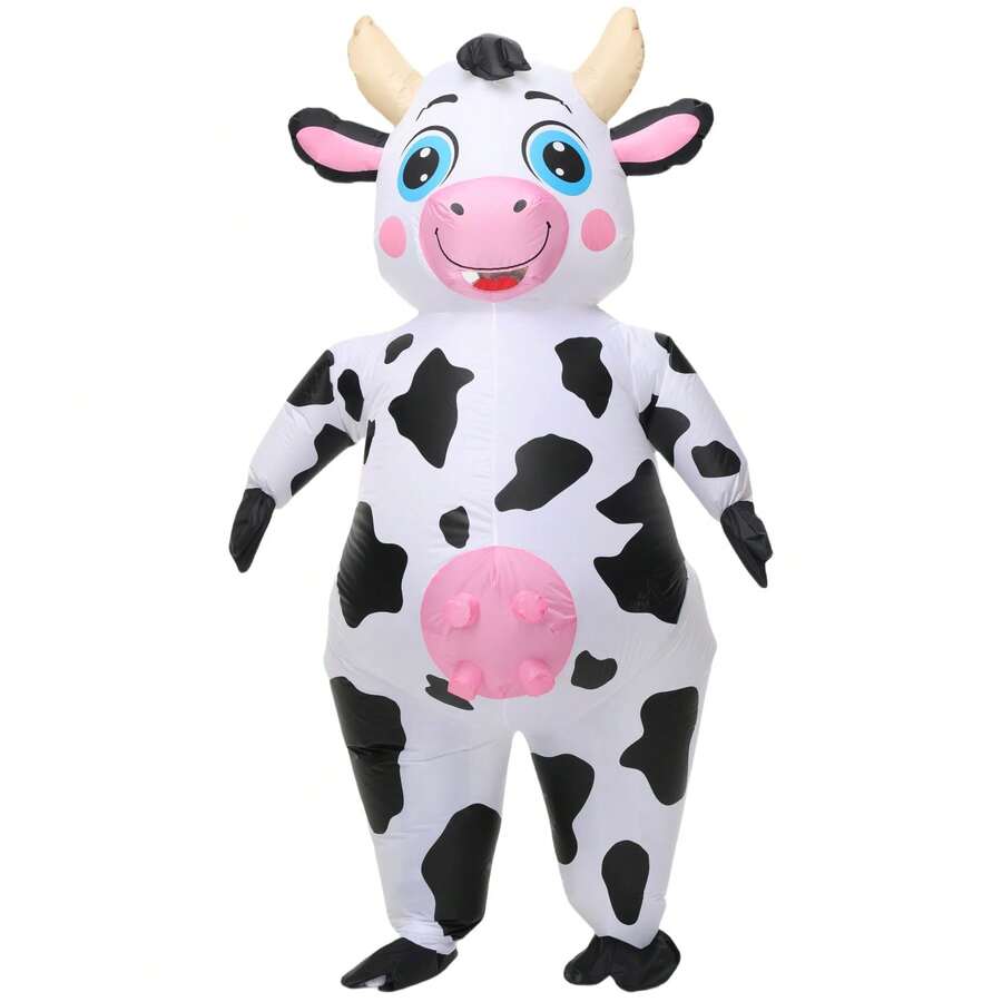 Inflatable Cow Costume For Women Man Aldult Cosplay Party Inflatable Full Body Cowcostume Blow Up Costumes Halloween Christmas, Carnival - Cow With Hair - View 1