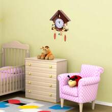 Reloj de Pared Casa del rbol, Decoracin Vintage para Hogar, Plstico, 42cm de, Nmeros Arbigos Grandes - marrón - Ver 5