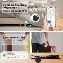 RSH AirTags 4入組鑰匙尋找器，智慧標籤兼容 Find My APP（僅支援 Apple 行動系統，不支援 Android），迷你智慧標籤防止鑰匙、背包、行李箱遺失（不支援 Android） - 黑色 - 查看 4