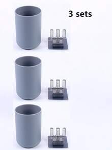 1/2/3 piezas Tazas para cepillo de dientes de 300ML, Soporte para cepillo de dientes y pasta de dientes, Estilo simple, Soporte para cepillo de dientes con plástico de alta calidad, Organizador de accesorios - Multicolor - Ver 13