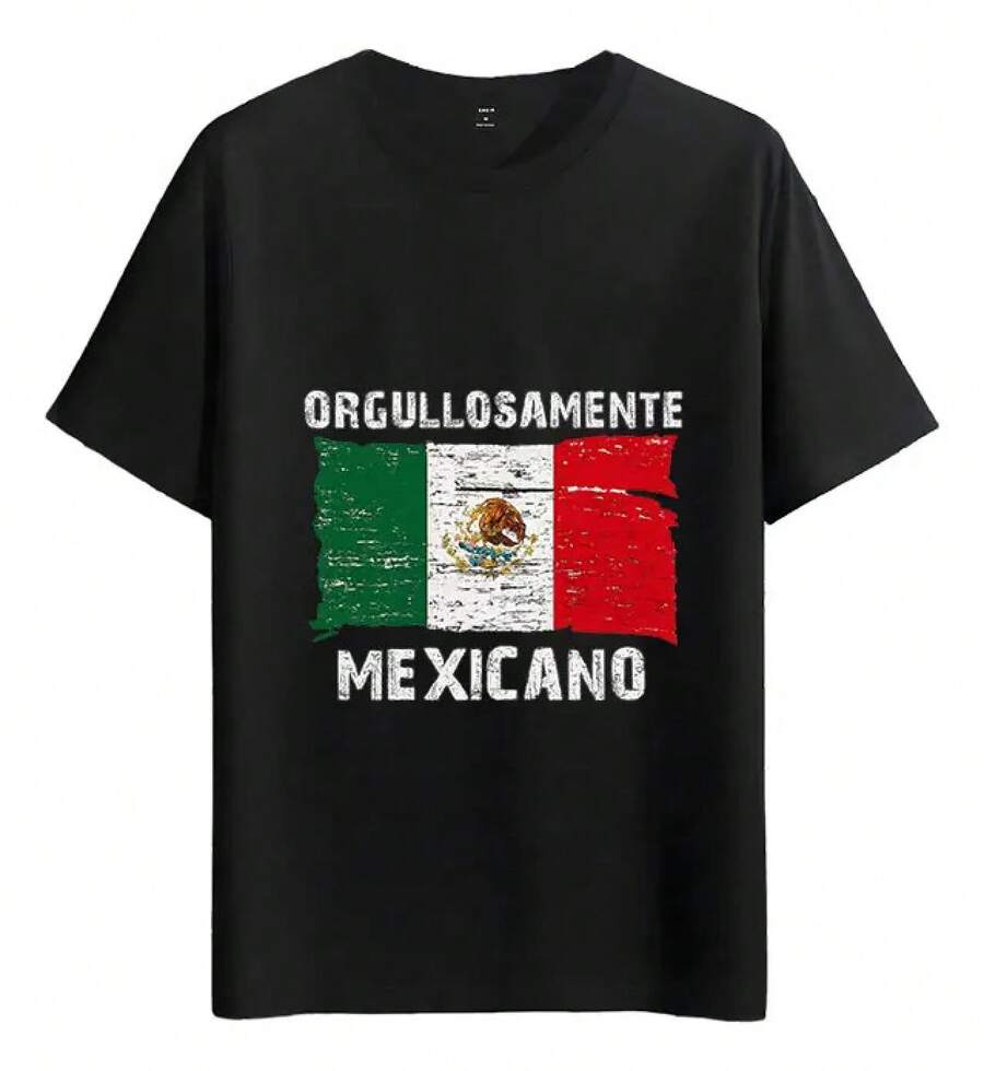 Muscle Freaks Mexico Flag Style T-Shirt - Black - View 1