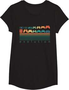 Camiseta de evolución del controlador de videojuegos retro de los 80 y 90 para gamer - Negro - Ver 1