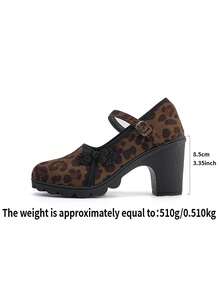 Tacones altos para mujer talla grande, versión extra ancha & extra grande, diseño de nudo chino, elegante & versátil - Marrón - Ver 9