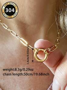1 pieza Hermoso colgante de collar geométrico, adecuado para que las mujeres lo usen, aplicable para boda, compromiso, aniversario, fiesta, vacaciones, regalo del Día de San Valentín - Amarillo Oro - Ver 4