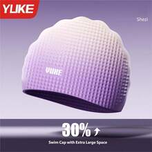 YUKE Macaron Gradient Long Hair Swimming Cap, Extra Large Silicone Swimming Cap, Soft Elastic Waterproof Anti-Slip Bath Cap, Unisex, Comfortable Pool Beach Training Swimming Cap - Multicolor - View 11