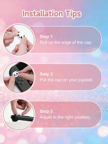2 Pcs Thumb Grip Caps Compatible With Nintendo Switch /Switch OLED/Switch Lite, Controller Silicone Joystick Caps Cover Compatible With Switch Controller, Game Controller Accessories,Football/Shark/Flower/Cloud/Panda Patterns - Multicolor - View 6
