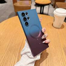 磁吸無線防刮耐衝擊相機保護漸層手機殼，適用於 Galaxy S26 Ultra S25 Ultra S24 Ultra A57 A37 A17 A56 A36 A26 S25 FE Galaxy Z Flip 系列及 系列 - 藍紅色 - 查看 3