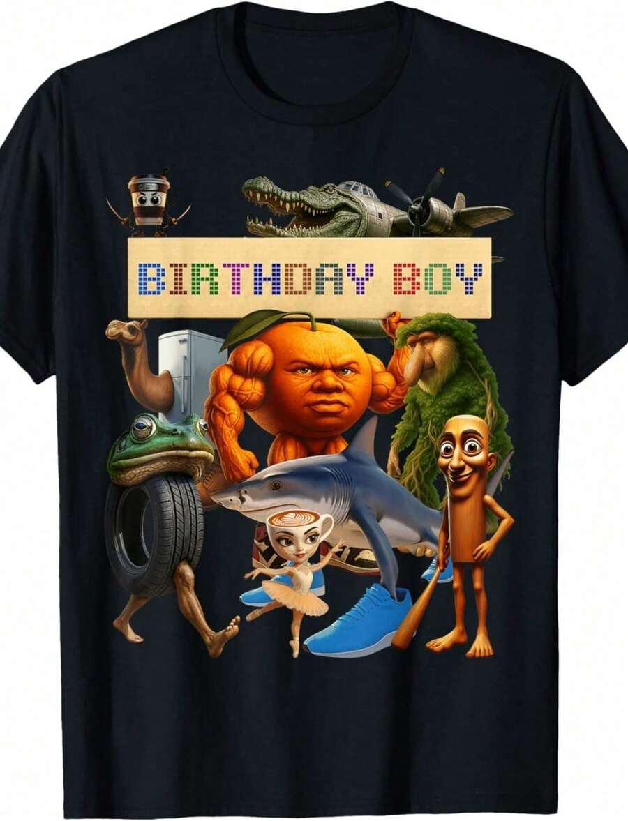 "Italian Brainrot" Birthday T-Shirt - Back 2 - View 1