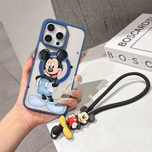 This Disney Mickey Mouse Pattern Lanyard Phone Case Features A Strong Magnetic Closure And Full Coverage Of Acrylic And TPU Material. It's Shockproof, Lightweight, And Suitable For IPhone17/16/11/13/15/15 Plus/15 Pro/15 Pro Max/12/14 Pro Max/11 Pro Max/12 Pro/12 Pro Max/13. It's A Popular Birthday Gift, Business Gift, Durable, Stain-Resistant, And Fingerprint-Resistant New Phone Case For Men And Women. It Also Includes A Mickey Mouse Phone Case And Mickey Mouse Doll Bracelet. Compatible With SamsungGalaxy S20, S21, S22, S23, And S24 Series. It's The Perfect Gift For Friends And Family. This Stylish Phone Case Is Fun, Lightweight, And Durable. IPhone17 Pro Max Phone Case, Minnie Phone Case. - Pink - View 7