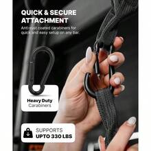 Ab Correas - Ejercitador de gimnasia para el hogar - Soporte y costuras de doble correa, tejido antidesgarro, relleno de brazo ms largo y grueso - Equipo de entrenamiento de Grado superior para hombres y mujeres - negro - Ver 7