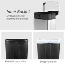 MCC Direct Pedal Kitchen Bin With Soft Close Lid, Step-On Trash Can With Inner Bucket, Durable Steel Body, Hands-Free Waste Disposal - SS Matte - View 6