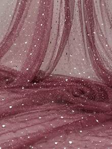 HHMC Shiny Rhinestone Embellished Tulle Fabric, Multicolor Glitter Mesh Fabric, Suitable For Wedding Dresses, Ballet Tutus, Party Decorations And DIY Hair Accessories - Multicolor - View 3