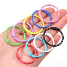 10pcs/Pack Colorful Iron Painted Round Keychain 30mm Bag Pendant Accessories Split Ring Handmade DIY Jewelry Material - Colorful Keychain - View 3