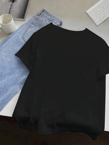 ve, diseño de cara de vaca de dibujos animados y puntos negros, transpirable para uso diario en primavera y verano, disponible en varios colores (se muestra el beige claro) blusas para mujer - Albaricoque - Ver 9