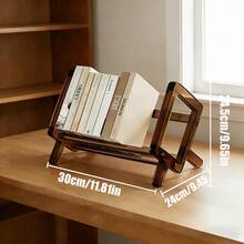 1pc Creative Minimalist Acrylic & Wooden Bookshelf, Transparent + Natural Wood Design, Suitable For Home, Student Desk, Office Desk, Lightweight Frame, Multi-Functional Desktop Study Bookshelf, Ideal For Workspace, Home Office Storage - View 2
