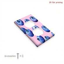 1pc Blueberry Pink Switch Plate Cover - Single/Double Switch & Outlet Faceplate, Easy Install Modern Pink & Blueberry Wall Plate, Fits Single/Double P - Double Toggle 11.5cm*11.5cm - View 8