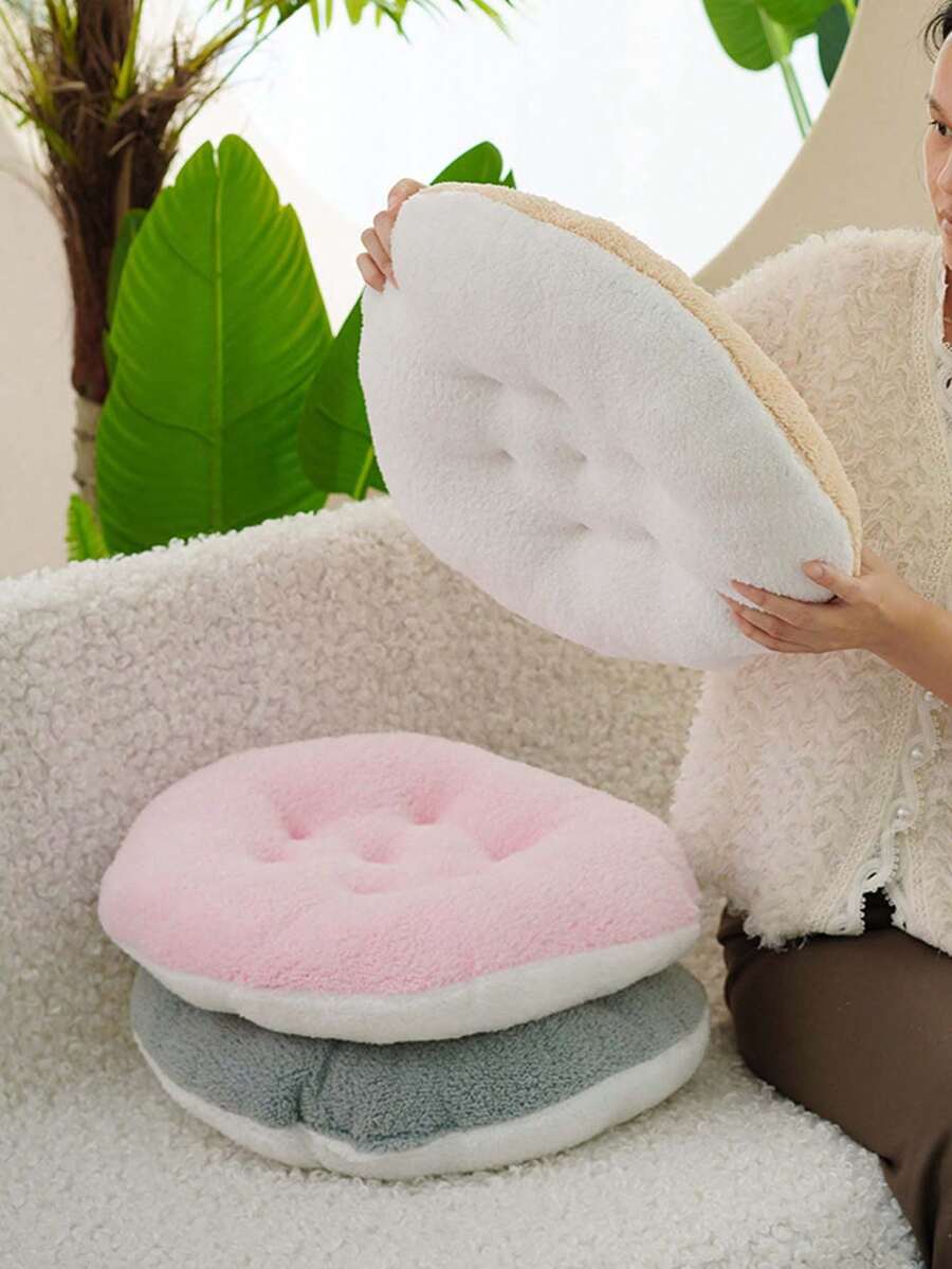 5pcs/1pcRoundTeddyFleeceFloorCushionSoftPlushButtonTuftedSeatPadThickComfortableChairCushionMultiColorSolidColorFluffyPillowForHomeBedroomBalconyDiningChairOfficeDeskStudentDeskBackToSchoolDecorCozyIndoorLoungeEssential - Multicolor - View 1