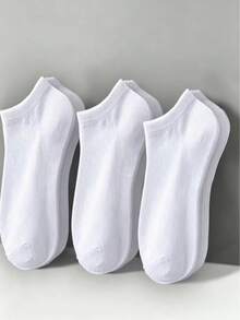 30/20/10/5/1雙女款棉質隱形短襪，白色、灰色、黑色，可愛女襪女孩襪，秋冬/春夏適用，網眼透氣細節、條紋透氣孔設計，吸濕排汗，柔軟光滑，適合各種節日、運動、休閒、商務及日常穿著，四季通用，隨機配色 - 彩色 - 查看 3