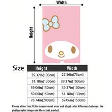 三麗鷗 My Melody 法蘭絨披毯，柔軟舒適的絨毛毛毯，簡約 My Melody 與淺藍色蝴蝶結設計，適用於沙發、床鋪、客廳、臥室、辦公室、旅行，四季皆宜 - 顏色 1 - 查看 5