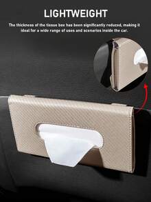EIGIIS Car Tissue Box, Automotive Sun Visor Tissue Paper Mask Storage Rack, High-Quality PU Leather Car Tissue Box Sun Visor Tissue Dispenser, Universal Sun Visor Tissue Box Suitable For Most Vehicle Models - A - View 5