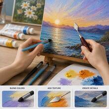 4pcs Oil Pastel Smudge Stick, Oil Painting Knife Set, Multifunction Art Tools For Professional Artists Sketching And Oil Painting Creation - Sets - View 5