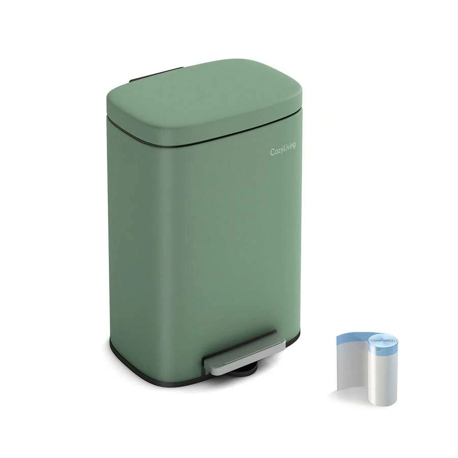 MCC Direct Pedal Kitchen Bin With Soft Close Lid, Step-On Trash Can With Inner Bucket, Durable Steel Body, Hands-Free Waste Disposal - Green - View 1