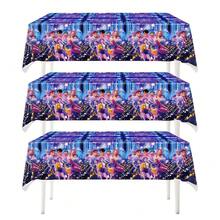 1pc K-Pop Demon Witch Group Pattern Tablecloth Blue Color Birthday Party Table Cover Holiday Party Decor Supplies Suitable For Birthday Party Decoration, Themed Party Decoration - Multicolor - View 2