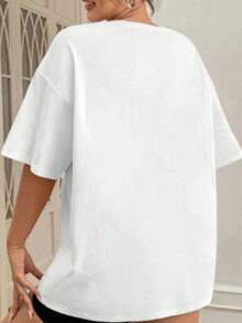 2026 Men's 100% Cotton O-Neck Short Sleeve T-Shirt, Slushy Noobz Letter Graphic Print, Casual Fashion Loose Top, Plus Size Up To 6XL, Spring Summer Daily Streetwear Outfit - 白色 4 - 查看 4