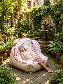 1pc Tool-Free Portable Mosquito Net, Featuring Foldable Mesh And Integrated Canopy Design. Easy To Assemble, Suitable For Indoor Bedroom, Outdoor Camping, Beach Leisure, Park Picnic And Backyard Mosquito Protection. - Multicolor - View 7