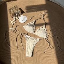 New Two-Piece Bikinis With A Fresh, Sweet Style And - 米白色 - 查看 1