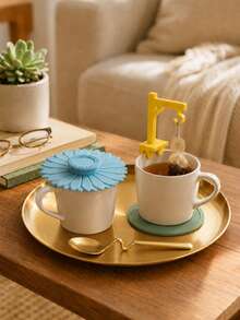 5pcs Creative Tower Crane Desk Ornament Set With Silicone Mat & Stainless Steel Tray - Multicolor - View 7