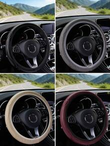 Anti-Slip Car Steering Wheel Cover With Braided Shoulder Pad Support, Breathable Car Steering Wheel Cover Accessory - Multicolor - View 1