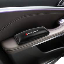 Car Center Armrest Cushion With SPORT Logo, Made Of Premium Leather, Stylish And Durable, Suitable For Knee, Leg And Elbow Support, Shockproof And Anti-Vibration, Comfortable Car Interior Center Console Thigh Support Accessory, Black Universal - Sporty Style - View 9